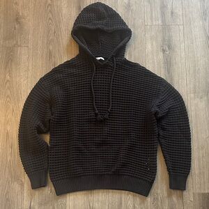Zara Black Waffle Knit Hoodie